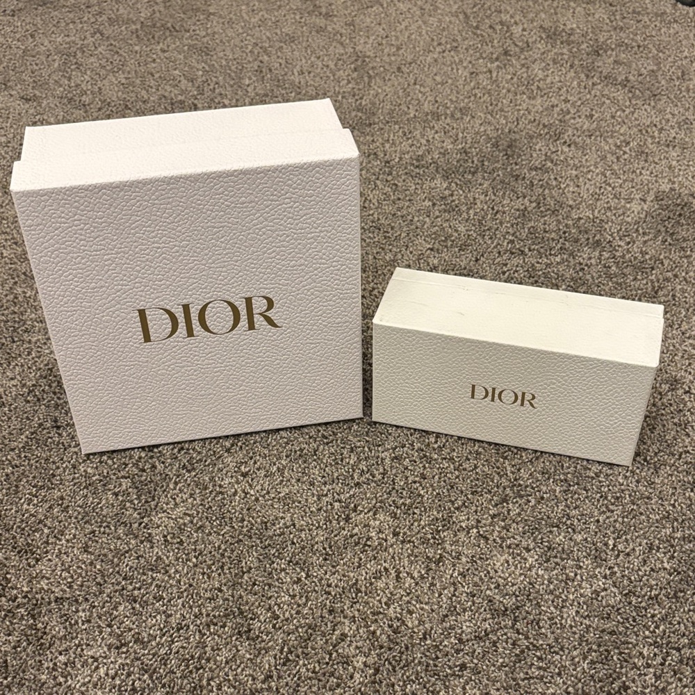 Dior White Boxes with Gold Accents